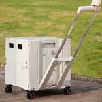 【AOTTO】升級款折疊萬向輪收納購物車-綠色(AC-232GN), , large