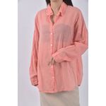 (2XL) opening韓牌落肩寬鬆粉色襯衫上衣二手衣, , large
