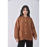 (L) 23区 Vingt trois arrondissements質感羊毛圓領棕色外套二手衣, , large