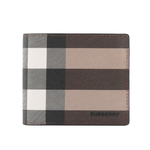 BURBERRY 環保帆布格紋8卡對開短夾/暗樺木棕色, , large