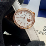 [星晴錶業]SWAROVSKI手錶,34mm,SW00020白色錶面玫瑰金錶殼白真皮皮革錶帶款, , large