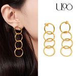 ULOO Glimmer 環環相繫耳環-金色 UE1001610, , large