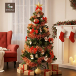 心可樂活-4尺120cm小美好PLUS套裝聖誕樹+熱情紅甜甜圈雪人彩繪木質片系飾品組(不含燈), , large