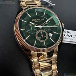 [星晴錶業]COACH手錶,44mm,CH00215墨綠色錶面金色錶殼金色精鋼錶帶款, , large