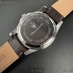[星晴錶業]MASERATI手錶,44mm,R8851100004寶藍蜂巢幾何錶面寶藍錶殼咖啡色真皮皮革錶帶款, , large