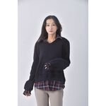 (M) candy box棉質假兩件綠色長袖上衣二手衣, , large