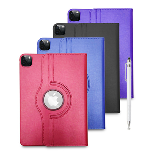 [LA129 Luxury Rotating Style] iPad Air 11-inch 2024 Tablet Protective Case (with Precision Stylus Pen)