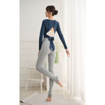 YOGA FLOW Ballet Tied Shirt - 綁帶蝴蝶結罩衫 - 墨水藍 Indigo, , large
