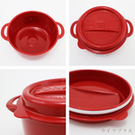 日本製鑄鐵鍋造型可微波保鮮盒-圓形-550ml-3入, , large