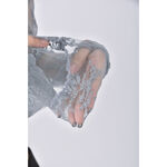 (S) vee miny質感蕾絲藍色長袖上衣二手衣, , large