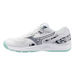 Mizuno Sky Blaster 男 羽球鞋 寬楦 支撐 抗扭 瞬移 白 黑綠 [71GA253313], , large