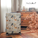 NaSaDen [Stripe Cat ]26" Checked Zipper Luggage, , large
