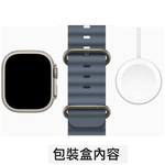 Apple Watch Ultra 3 LTE 49mm 原色鈦金屬錶殼錨藍色海洋錶帶 M/L (2025) _ 台灣公司貨 ＋ 專用 (錶貼 & 錶套), , large