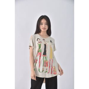(F) sen圖案灰色短袖上衣二手衣