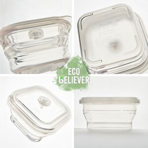 [JC ECO BELIEVER] Eco Believer鉑金食品級矽膠保鮮盒 台灣食藥署合格 保鮮盒 折疊保鮮盒 折疊便當盒 微波保鮮盒 矽膠便