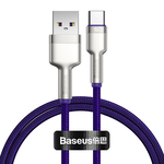 【BASEUS】Not available for iPhone 40W Cafule Series Metal Data Cable USB to Type-C 100cm Purple Color, , large