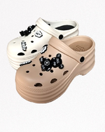 [e shoe store] Amy height-enhancing women's hole shoes/gardener shoes/waterproof slippers black 24.5CM, , large