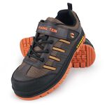 HANG TEN 鋼頭運動鞋防穿刺 工作鞋 安全鞋 防護鞋 魔鬼氈 透氣 吸濕 排汗 散熱 防砸 耐磨 止滑 黑 咖啡, , large