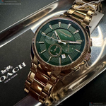[星晴錶業]COACH手錶,44mm,CH00215墨綠色錶面金色錶殼金色精鋼錶帶款, , large