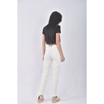 (S) lativ高腰丹寧牛仔質感棉質白色長褲二手衣, , large