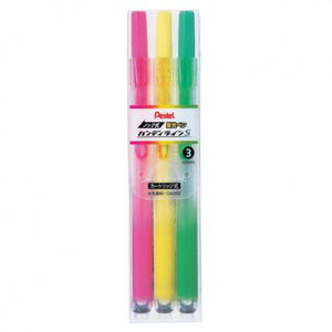 【 Pentel 飛龍 】按壓式自動螢光筆 3色/組 SXNS15-3,  【 Pentel 飛龍 】按壓式自動螢光筆 3色/組 SXNS15-3