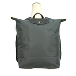 LONGCHAMP Le Pliage M 再生帆布中型折疊後背包/石墨灰, , large