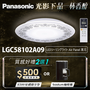 Panasonic International Brand 5-7 ping 47.8W Air Panel Light Guide Plate Series LED Dimming and Color Adjustable Remote Control Ceiling Lamp (LGC58102A09 Wanhua)