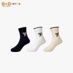 【D&G KIDS】花邊蝴蝶結童襪<米白,17-21cm>D601 短襪 襪子, , large