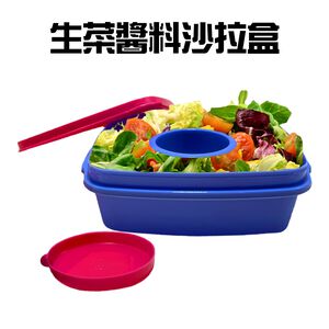 金德恩 GS MALL 台灣製造 生菜醬料沙拉盒 隨機色 輕食盒 水果盒 鮮蔬盒 保鮮盒 餐盒 沙拉盒 生菜沙拉盒 生菜盒