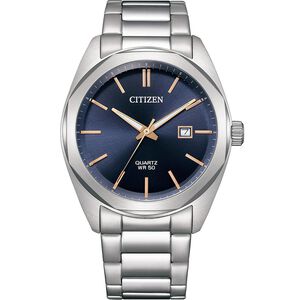 CITIZEN 星辰 限量 紳士日期手錶 送禮-銀x藏藍/41mm BI5110-54H