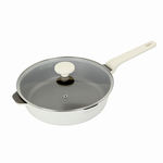 SHCJ 【送矽膠鏟+清潔棉】鈦陶瓷不沾 單把平底鍋 28cm 含鍋蓋 沾鍋 IH爐鍋具 煎鍋 不沾鍋炒鍋 平底鍋 煎蛋鍋 炒菜鍋 平底炒鍋, , large