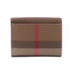 BURBERRY Lancaster 牛皮及帆布格紋三折短夾/土棕色/棕色, , large