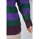 (M) issey miyake me質感條紋紫色長袖上衣二手衣, , large