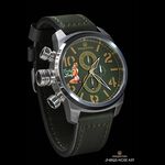 elegantsis JF48QS機頭藝術-女郎計時手錶-綠/48mm ELJF48QS-OG03LC, , large