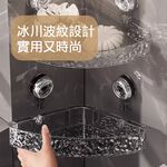 【APEX】波紋旋轉真空吸盤轉角置物架 透明灰銀, , large