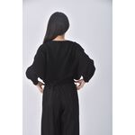(XL) 坑紋黑色長袖上衣二手衣, , large