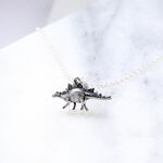 【Angel & Me】3D Dinosaur Stegosaurus s925 sterling silver necklace Birthday gift, , large