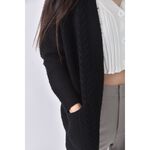 (L) 23区 Vingt trois arrondissements質感羊毛坑紋黑色外套二手衣, , large