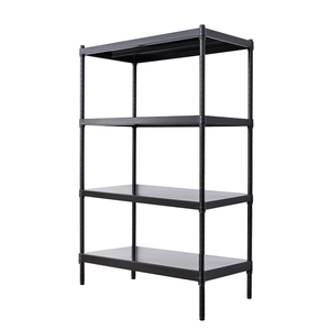 【Y HOUSE】90x45x120 cm 4-layer hole-free iron plate storage rack rack iron rack - black paint