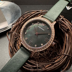 [星晴錶業]ARMANI手錶,32mm,AR00072墨綠色錶面玫瑰金錶殼綠真皮皮革錶帶款, , large