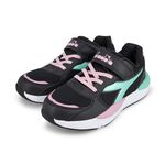 DIADORA迪亞多那 兒童輕量時尚跑鞋 童運動鞋 童鞋 魔鬼氈 透氣 保護後跟 吸震 減壓 健康鞋墊 止滑 黑綠 白藍, , large