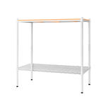 【Y HOUSE】90x45x75cm pine two-layer storage rack rack iron rack - painted white wood, , large
