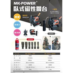 WIN五金 MK-POWER 輕巧型 一般型/圓管型 臥式磁性穴鑽 磁性鑽孔機 磁性鑽台 阿多拉 鑽台 開孔機 磁性鑽台