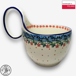 【SOLO Vintage】CA Polish Pottery 400ml Bowl with Handles Red Princess Series, , large