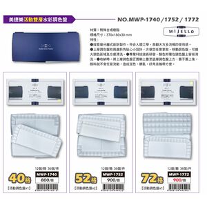 普思AP 美捷樂活動雙層水彩調色盤(多款)72格 MWP-1772