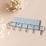 [熊好貼國際]多功能6連勾(SGS認證304不鏽鋼)無痕掛勾 凹凸紋路牆面可貼(超黏貼) 鍋鏟 瓢盆 廚房收納 掛鉤, , large