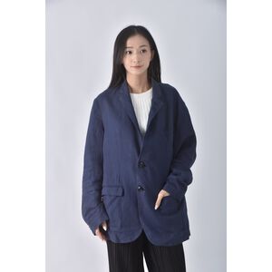 (L) 【陳喬恩私服】tommy hilfiger西裝中性寬鬆排扣藍色外套二手衣