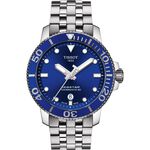 TISSOT 天梭 Seastar 1000 海洋之星300米潛水機械錶-藍x銀/43mm T1204071104100, , large