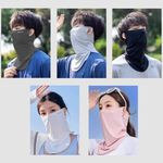 【A&R】夏季抗UV防曬冰絲圍脖掛耳 面罩 男女適用 - 深灰色, , large