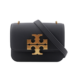 TORY BURCH Eleanor 荔枝皮革大標誌翻蓋小款二用包/黑色, , large
